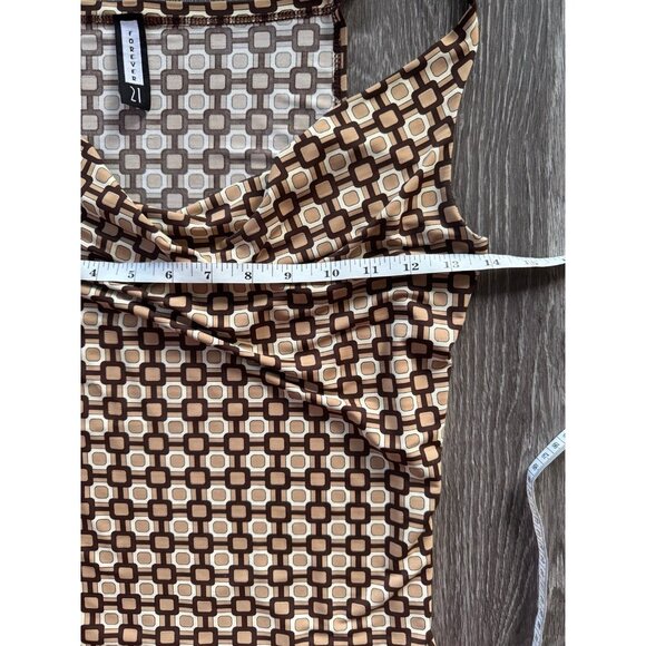 Y2K Forever 21 Made in USA Drape Neck Pattern Tank size Medium - Picture 8 of 9